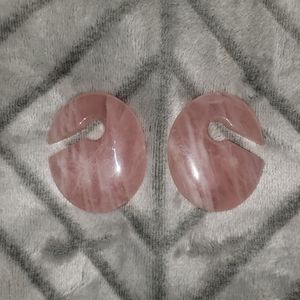 Rose Quartz KeyWhole Stone Ear Weights